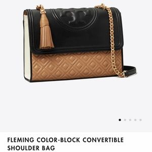 Tory Burch Fleming Purse - Black / Brown Block